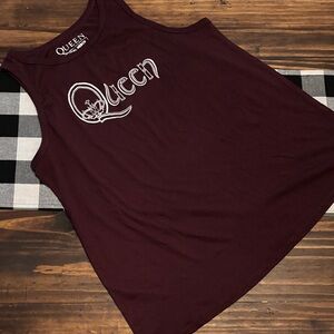Queen official merch Maroon Graphic Tank Top sleeveless 1 xl